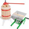 Wiltec Set Mulino macina Frutta 7 l e Torchio Frutta 6 l con Gabbia in Legno e scacco di spremitura