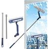 ZALASUNG Lavavetri Telescopico Professionale 120cm 2 in 1 - Tergivetro e Panno Microfibra, Testa Rotante 180° per Finestre Alte, Box Doccia, Specchi e Piastrelle