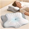 Ylekto Cuscino cervicale per alleviare il dolore, cuscino ergonomico per dormire, cuscino sagomato in memory foam con federa rinfrescante, cuscino ortopedico per dormienti sulla schiena e sullo stomaco