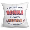 Mugffins Cuscino NONNA - En italiano - Sono l'Unico Regalo di cui Hai Bisogno - Idee Regali Divertenti - Rivestimento e Imbottitura (40x40 cm). Tatto Cotone