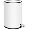SONGMICS Pattumiera da bagno con coperchio, pattumiera per WC, 3 l, pattumiera piccola, chiusura ammortizzata, secchio interno in plastica rimovibile, per camera da letto, ufficio, acciaio, bianco