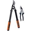 BLACK+DECKER Troncarami - 2 pezzi - cesoie da potatura 53,3 cm - cesoie da giardino 20,3 cm - nero/arancione