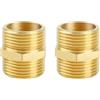 YEAUPE PRO 2 Pezzi di Ottone Capezzolo - Maschio Doppia G1"(AG Ø32.5mm),Doppio Ugello, Ottone Adatto per Acqua Potabile