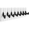 RICOO Appendiabiti da parete in legno WM1886-M - Appendiabiti multifunzionali e moderni per casa e ufficio - Design pratico e bianco e nero - 39x15x2cm