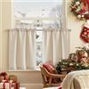 TOPICK Tende da bistrot porta finestra balcone stile country roulotte, 2 pezzi 70x60(LxA) cm Beige, corte Filtro della luce