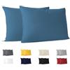 Dreamzie Federe Cuscini 30x50 (Set di 2) - Blu - per i Cuscini 30 x 50 cm - 100% Jersey di Cotone - Federa da Cuscino - Copri Cuscino per Letto - Fodera Protezione per Cuscino