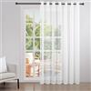 Topfinel 1 tenda bianca con occhielli per soggiorno, Sheer Curtains Living Room, semi trasparente, per porta del balcone e della porta scorrevole, 300 x 220 cm