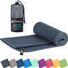 Fit-Flip Asciugamano microfibra - compatto e ultraleggero - asciugamani palestra - il perfetto telo mare grande - ottimale per viaggio, sport e piscina (40x80cm grigio scuro)