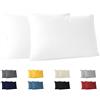 Dreamzie Federe 50x80 (Set di 2) - Bianco - Federe Cuscino 50x80 cm - 100% Jersey di Cotone - Federa da Cuscino - Copri Cuscino per Letto - Fodera Protezione per Cuscino