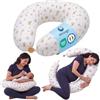 DOLCI SOGNI Cuscino Gravidanza e Allattamento Multiuso | Cuscino Gravidanza per Dormire | 100% Cotone OEKO-TEX Sfoderabile | Regalo Donna Incinta premaman