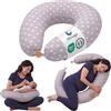 DOLCI SOGNI Cuscino Gravidanza e Allattamento Multiuso | Cuscino Gravidanza per Dormire | 100% Cotone OEKO-TEX Sfoderabile | Regalo Donna Incinta premaman
