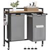 EUGAD Cesto Portabiancheria, 2 Sacchi in Tessuto Oxford Rimovibili, Porta Biancheria, Struttura in Metallo, per Bagno e Lavanderia, 70x30x71cm, Capacità 40L per Cesto