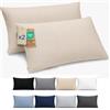 Dreamzie Federa Cuscino 40x70 cm, Set di 2 - Per i Cuscini 40x70cm - Federa da Cuscino - Copri Cuscino per Letto in Microfibra con Cerniera - Oeko-Tex, Beige