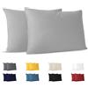 Dreamzie Federe Cuscini 30x50 (Set di 2) - Grigio - per i Cuscini 30 x 50 cm - 100% Jersey di Cotone - Federa da Cuscino - Copri Cuscino per Letto - Fodera Protezione per Cuscino