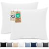 Dreamzie Federa Cuscino 80x80 cm, Set di 2 - Per i Cuscini 80x80cm - Federa da Cuscino - Copri Cuscino per Letto in Microfibra con Cerniera - Oeko-Tex, Bianco