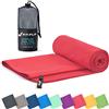 Fit-Flip Asciugamano microfibra - compatto e ultraleggero - asciugamani palestra - il perfetto telo mare grande - ottimale per viaggio, sport e piscina (80x160cm corallo)