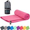 Fit-Flip Asciugamano microfibra - compatto e ultraleggero - asciugamani palestra - il perfetto telo mare grande - ottimale per viaggio, sport e piscina (40x80cm rosa)