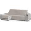 textil-home Textilhome Copri divano con Penisola Sinistra, Copridivano Chaise Longue CIRCUS - Salvadivano Trapuntato Universale con Bracciolo, Antimacchia, 240 cm, Avorio