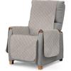 textil-home Textilhome Copripoltrona Relax e Copridivano 1 Posto Circus - Salvadivano Trapuntato Reversibile Universale, Imbottito, Antimacchia e Antigraffio. Colore Avorio, 55 cm