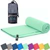 Fit-Flip Asciugamano microfibra - compatto e ultraleggero - asciugamani palestra - il perfetto telo mare grande - ottimale per viaggio, sport e piscina (40x80cm turchese)