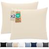 Dreamzie Federa Cuscino 80x80 cm, Set di 2 - Per i Cuscini 80x80cm - Federa da Cuscino - Copri Cuscino per Letto in Microfibra con Cerniera - Oeko-Tex, Beige