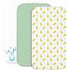 Sweety Fox Lenzuola Next To Me 3-in-1 - Lenzuola Culla Cododo con Angoli (Set da 2) + 1 Coprimaterasso Impermeabile con Elastico - 55 x 90 cm - Per Culla Co-sleeping, Lettino - Bimbo e Bimba - Limone