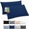 Dreamzie Federa Cuscino 40x80 cm, Set di 2 - Per i Cuscini 40x80cm - Federa da Cuscino - Copri Cuscino per Letto in Microfibra con Cerniera - Oeko-Tex, Blu Scuro