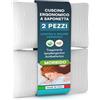 Eurocali 2 Cuscini Memory Foam Ipoallergenico ed Ergonomico Guanciale Letto Made in Italy Supporto Cervicale Morbido e Traspirante con Fragranza Aloe Vera e Camomilla
