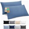 Dreamzie Federa Cuscino 40x70 cm, Set di 2 - Per i Cuscini 40x70cm - Federa da Cuscino - Copri Cuscino per Letto in Microfibra con Cerniera - Oeko-Tex, Blu