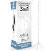 Eurocali Appendiabiti Attaccapanni in Legno Naturale Colore Bianco con 8 Ganci e Struttura Modulare 2 Altezze - per Cappotti Giacche Cappelli e Borse - Portabiti Ingresso e Ufficio - 174/124x43cm