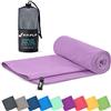 Fit-Flip Asciugamano microfibra - compatto e ultraleggero - asciugamani palestra - il perfetto telo mare grande - ottimale per viaggio, sport e piscina (40x80cm lilla)