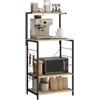 WOLTU Scaffale per Cucina in Acciaio Legno 4 Ripiani Carrello per Microonde Scaffalature Organizzatore 60x40x123 cm