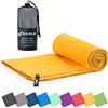 Fit-Flip Asciugamano microfibra - compatto e ultraleggero - asciugamani palestra - il perfetto telo mare grande - ottimale per viaggio, sport e piscina (80x160cm giallo)