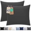 Dreamzie Federa Cuscino 60x60 cm, Set di 2 - Per i Cuscini 60x60cm - Federa da Cuscino - Copri Cuscino per Letto in Microfibra con Cerniera - Oeko-Tex, Grigio Scuro