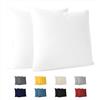 Dreamzie Federe Cuscini Divano 50x50 (Set di 2) - Bianco - Federe Cuscino 50x50 cm - 100% Jersey di Cotone - Federa da Cuscino - Copri Cuscino per Letto - Fodera Protezione per Cuscino