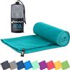 Fit-Flip Asciugamano microfibra - compatto e ultraleggero - asciugamani palestra - il perfetto telo mare grande - ottimale per viaggio, sport e piscina (80x160cm petrolio)