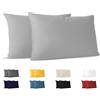 Dreamzie Federe 50x80 (Set di 2) - Grigio - Federe Cuscino 50x80 cm - 100% Jersey di Cotone - Federa da Cuscino - Copri Cuscino per Letto - Fodera Protezione per Cuscino