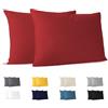 Dreamzie Federe Cuscini 30x50 (Set di 2) - Rosso - per i Cuscini 30 x 50 cm - 100% Jersey di Cotone - Federa da Cuscino - Copri Cuscino per Letto - Fodera Protezione per Cuscino