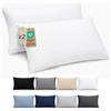 Dreamzie Federa Cuscino 50x70 cm, Set di 2 - Per i Cuscini 50x70cm - Federa da Cuscino - Copri Cuscino per Letto in Microfibra con Cerniera - Oeko-Tex, Bianco
