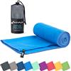 Fit-Flip Asciugamano microfibra - compatto e ultraleggero - asciugamani palestra - il perfetto telo mare grande - ottimale per viaggio, sport e piscina (40x80cm blu)