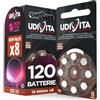 Udivita 120 Batterie per Apparecchi Acustici Udivita Misura 312 (Marroni) PR41 con Phono Pulse Technology - 15 Blister da 8 Pile