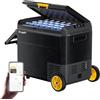 BougeRV CRS 60L Compressore Frigorifero Box con Maniglia, Ruote Frigorifero Auto 12V 230V con Controllo APP Cestello Integrato, Freezer Camping Frigorifero Elettrico IPX4 Impermeabile per Viaggi Barca