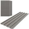 Outsunny Set 12 Pannelli di Ricambio per Casette da Giardino in Acciaio Zincato con Fori, Onduline per Coperture Tettoie in Lamiera 129x45 cm, Grigio Chiaro