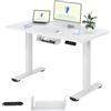 FLEXISPOT Scrivania Regolabile in Altezza Basic - Con Gestione Cavi, Ganci e Piano Monoblocco, Scrivania Ergonomica per Home Office (100x60 cm, Bianco)