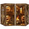 Teoryieer Wooden Booknook, Diy 3D Book Nook con Luce LED e Coperchio Antipolvere Decor, Piccola Taverna Kit Diorama Regali Adatti per gli Adolescenti (Negozio di Pozioni Magiche) (Libri classici)