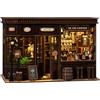 Teoryieer Wooden Booknook, Diy 3D Book Nook con Luce LED e Coperchio Antipolvere Decor, Piccola Taverna Kit Diorama Regali Adatti per gli Adolescenti (Negozio di Pozioni Magiche) (Piccola Taverna)