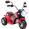 HOMCOM Moto Elettrica per Bambini a 3 Ruote con Luci e Suoni, Batteria Ricaricabile 6V, Velocità 2 km/h, per Bimbi da 18-36 Mesi, 72x57x56cm Rossa
