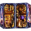 Teoryieer Wooden Booknook, Diy 3D Book Nook con Luce LED e Coperchio Antipolvere Decor, Piccola Taverna Kit Diorama Regali Adatti per gli Adolescenti (Negozio di Pozioni Magiche) (Negozio di pozioni magiche)