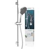 Schütte 64291 Capri Asta doccia e doccetta | Soffione doccia con soffione regolabile in 3 posizioni | Set doccia con colonna doccia | Soffione doccia con tubo e supporto | Pannello doccia a pioggia |