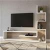 Dmora - Parete attrezzata Megaclite, Composizione soggiorno, Mobile salotto multiuso, Armadio porta TV, 30x22 h121 cm, Bianco e Rosso